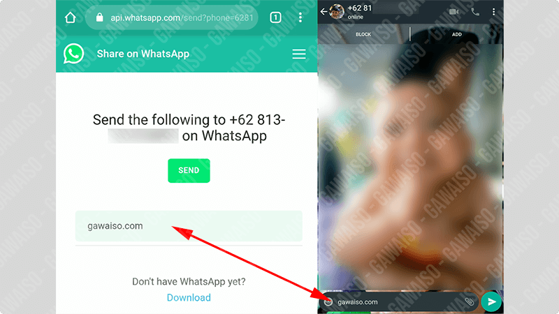 cara membuat link whatsapp - link chat to wa dengan kata-kata
