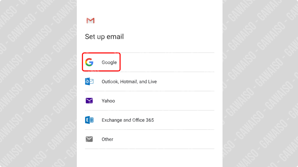 cara menambahkan akun gmail di hp - tap google