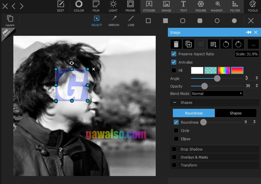 cara menambahkan watermark logo di photoscape