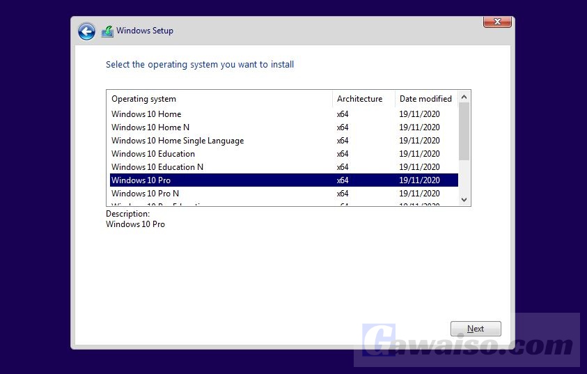 cara instal windows 10 dengan flash disk pilih edisi windows