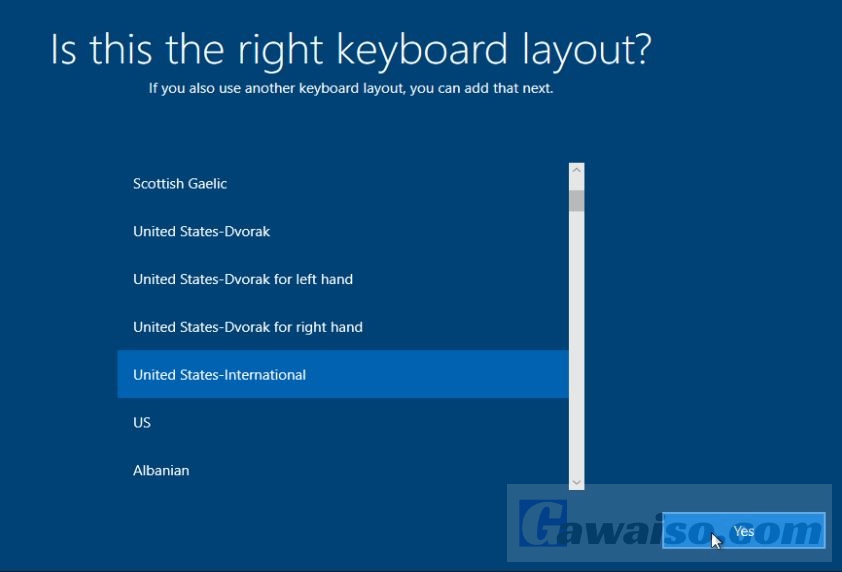 keyboard layout windows 10