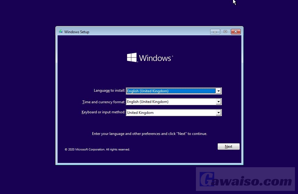 cara install windows 10 start