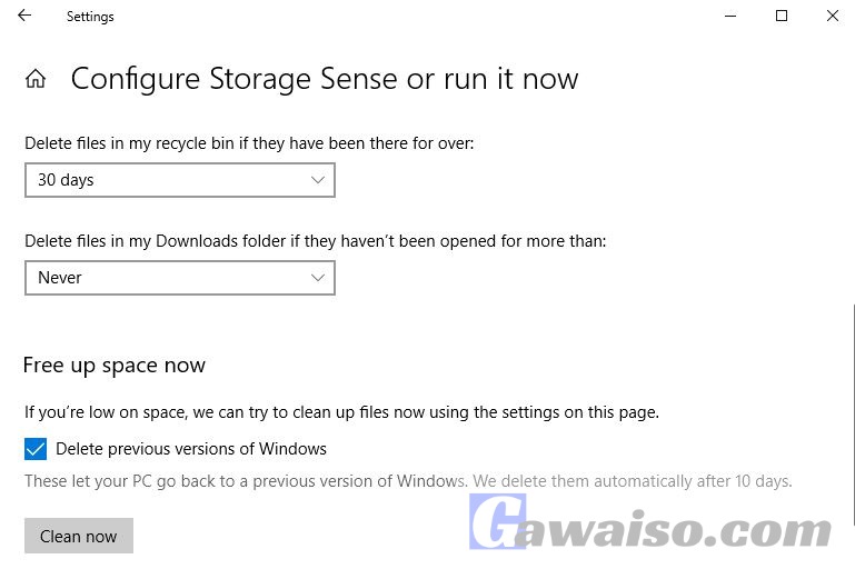 delete windows lama setelah install ulang storage sense 3