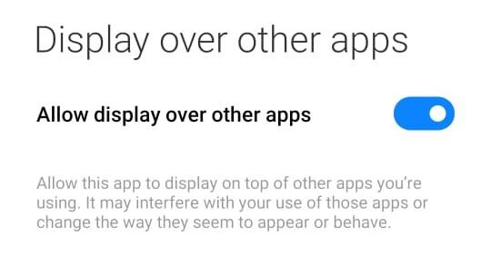 allow display over other apps