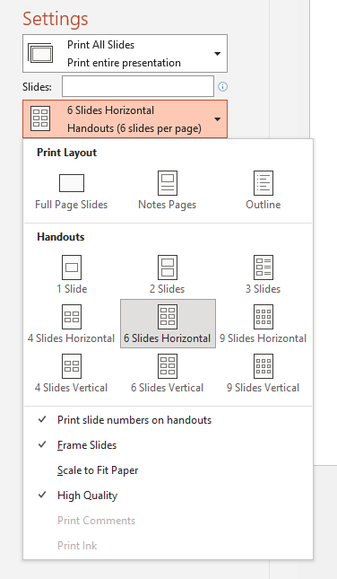 setting cara print power point 1 kertas banyak slide