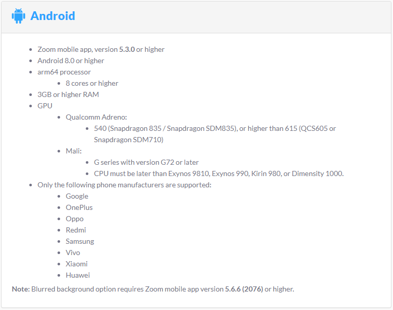 spesifikasi minimal android untuk ganti background zoom di hp