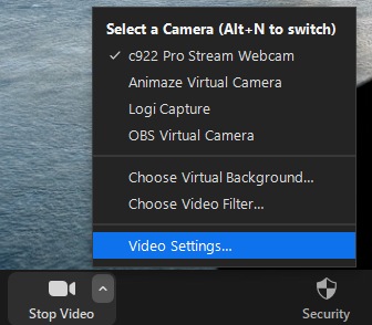 video settings zoom meeting
